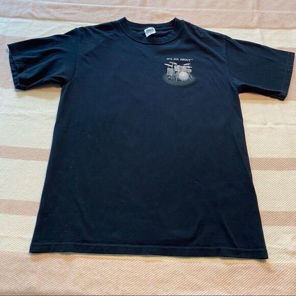 Anvil All About The Drums Short Sleeve T-Shirt Size Medium - Picture 1 of 9